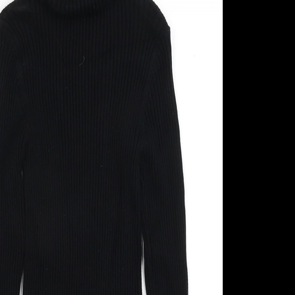 SheIn Womens Black Roll Neck  Viscose Pullover Jumper Size 10
