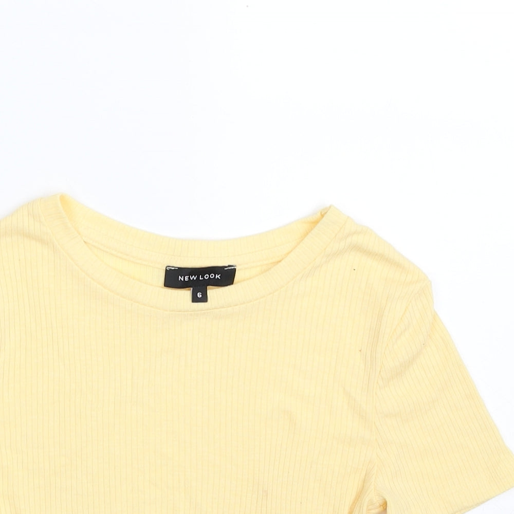 New Look Womens Yellow  Polyester Pullover Sweatshirt Size 6  Pullover