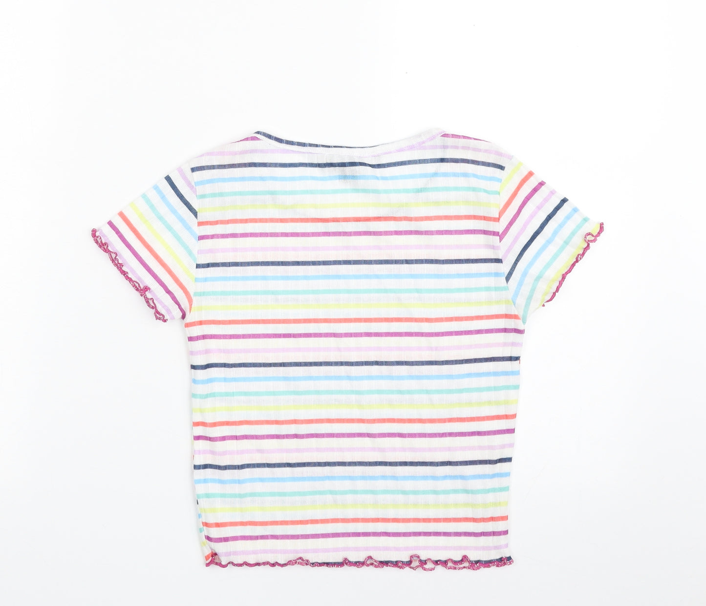 Primark Womens Multicoloured Striped Polyester Pullover Sweatshirt Size 8  Pullover