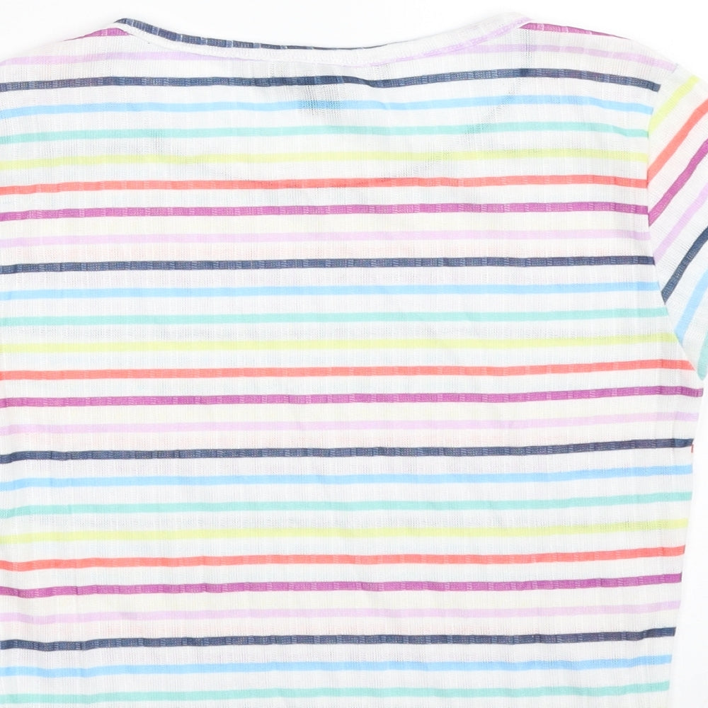 Primark Womens Multicoloured Striped Polyester Pullover Sweatshirt Size 8  Pullover