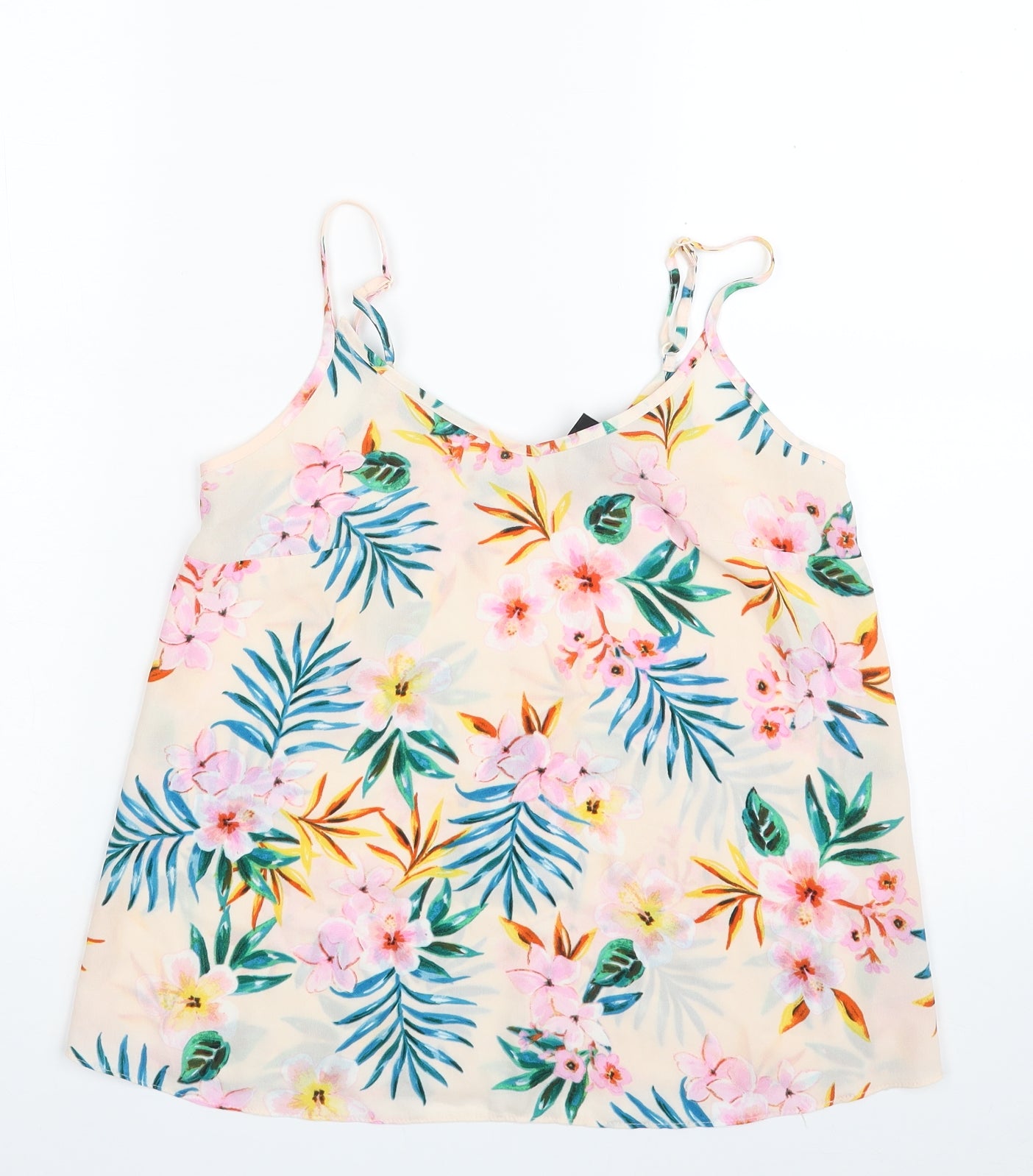 Atmosphere Womens Pink Floral Polyester Camisole Blouse Size 6 V-Neck