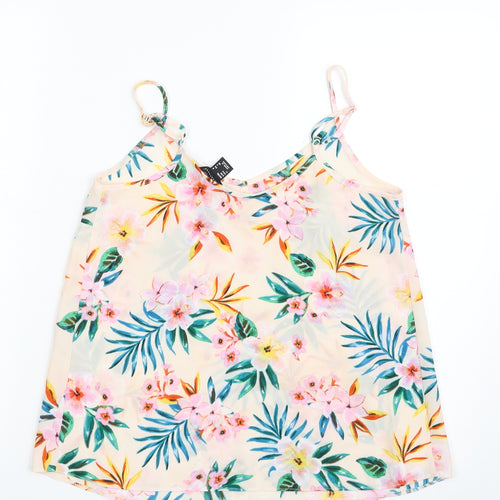 Atmosphere Womens Pink Floral Polyester Camisole Blouse Size 6 V-Neck