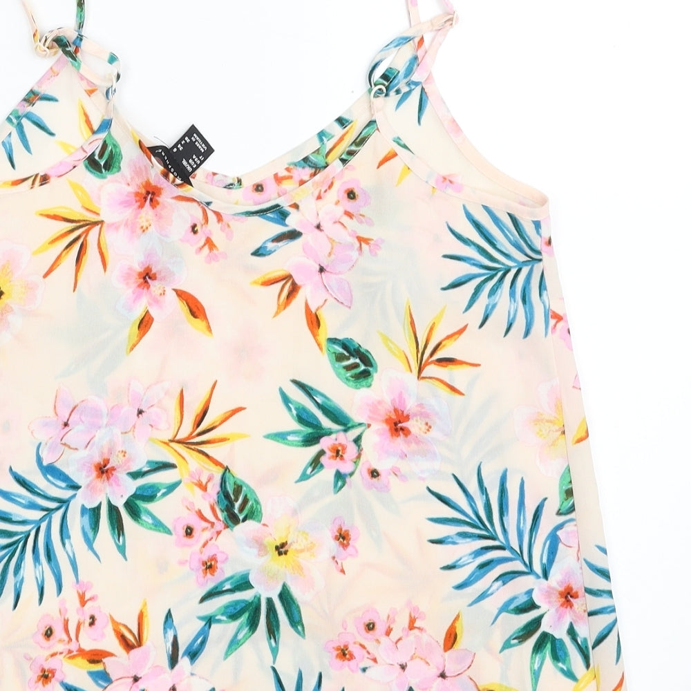 Atmosphere Womens Pink Floral Polyester Camisole Blouse Size 6 V-Neck