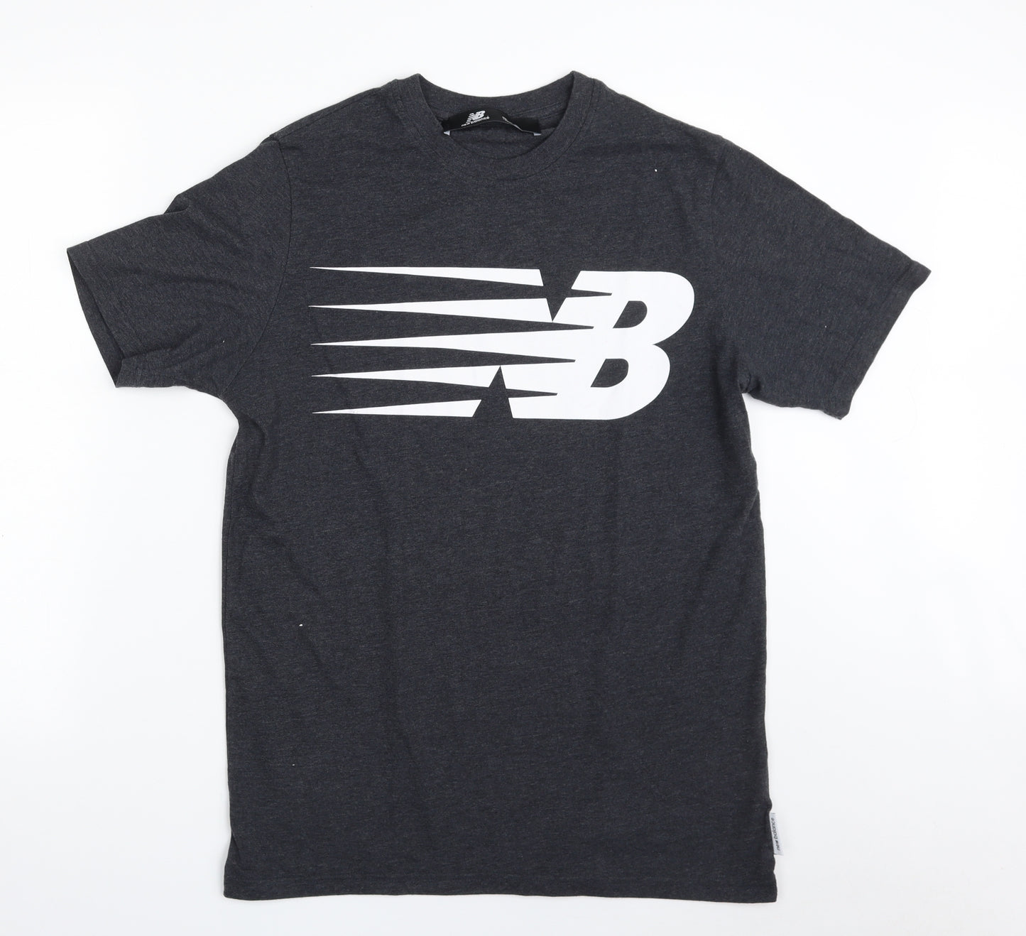 New Balance Mens Grey  Polyester  T-Shirt Size L Crew Neck