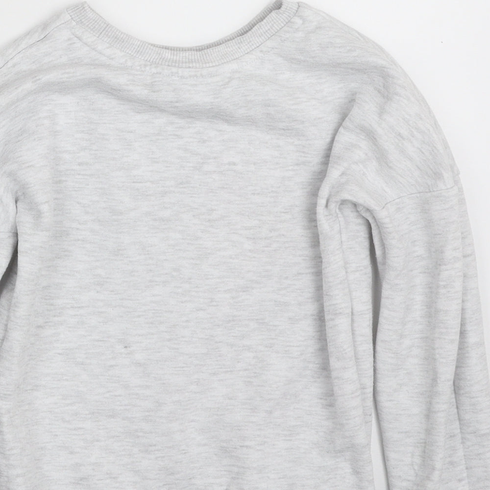 F&F Girls Grey  Polyester Pullover Sweatshirt Size 6-7 Years  Pullover - May Your Dreams Blossom