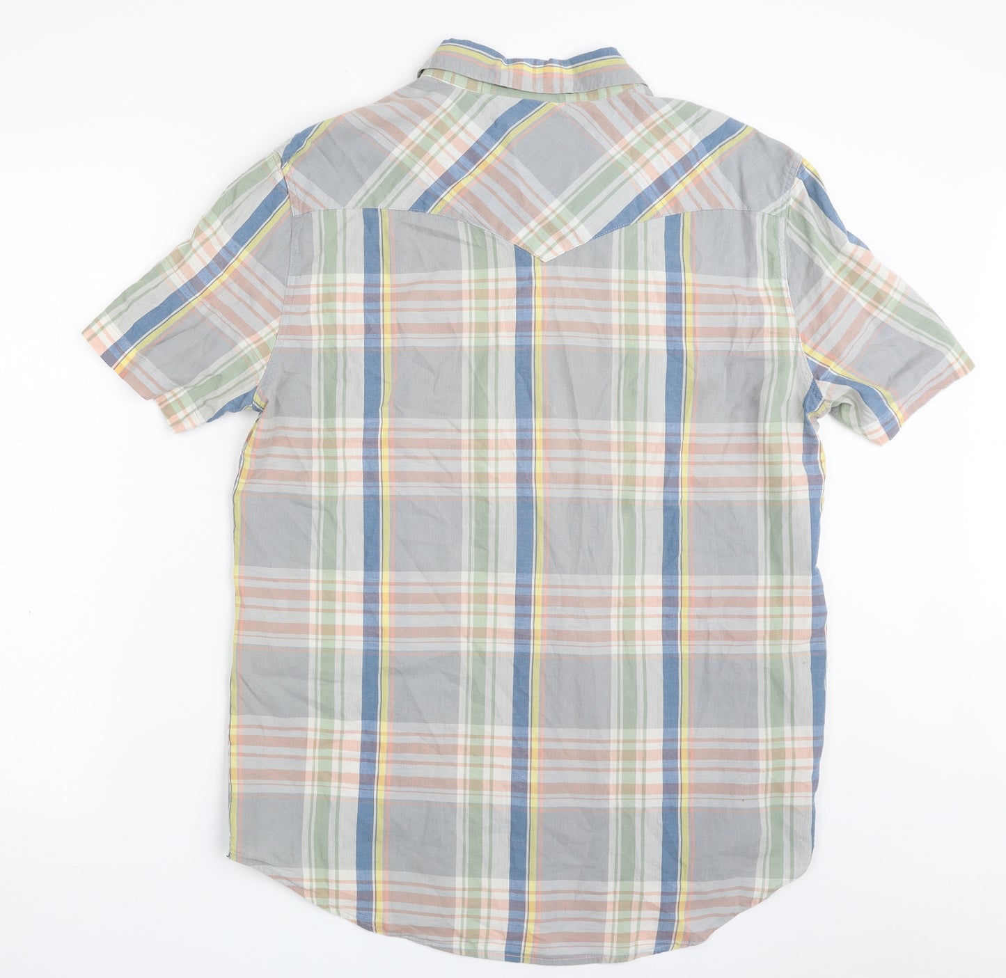 Levi's Mens Multicoloured Plaid Cotton  Button-Up Size L Collared Snap