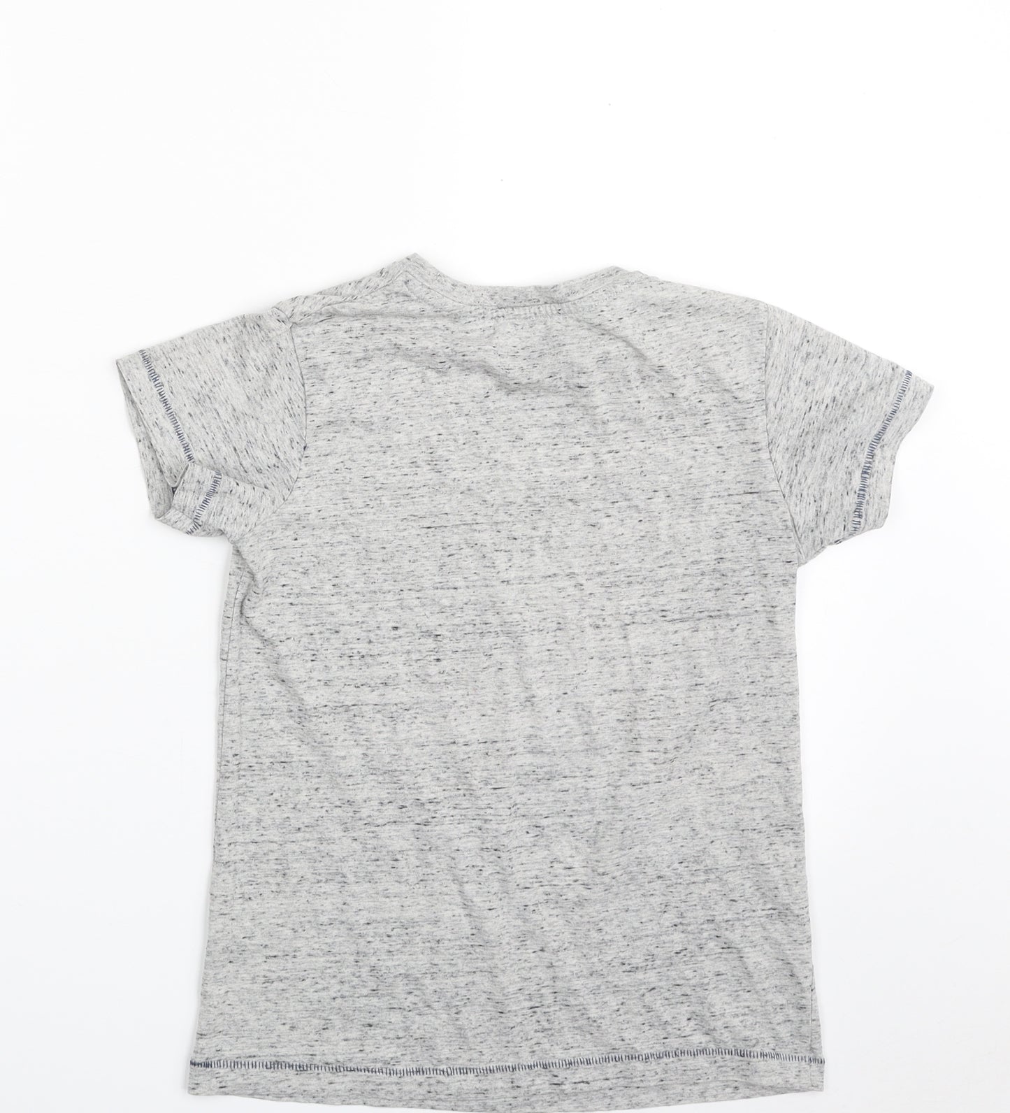 Matalan Boys Grey  Cotton Pullover T-Shirt Size 8 Years Crew Neck Pullover - Good Vibes