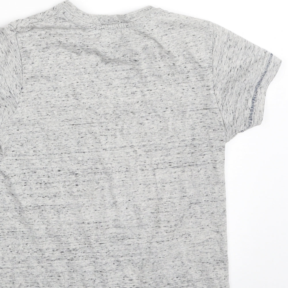 Matalan Boys Grey  Cotton Pullover T-Shirt Size 8 Years Crew Neck Pullover - Good Vibes