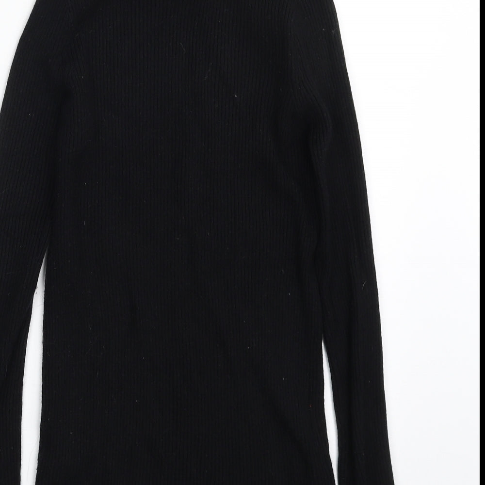 Atmosphere Womens Black High Neck  Viscose Pullover Jumper Size 8