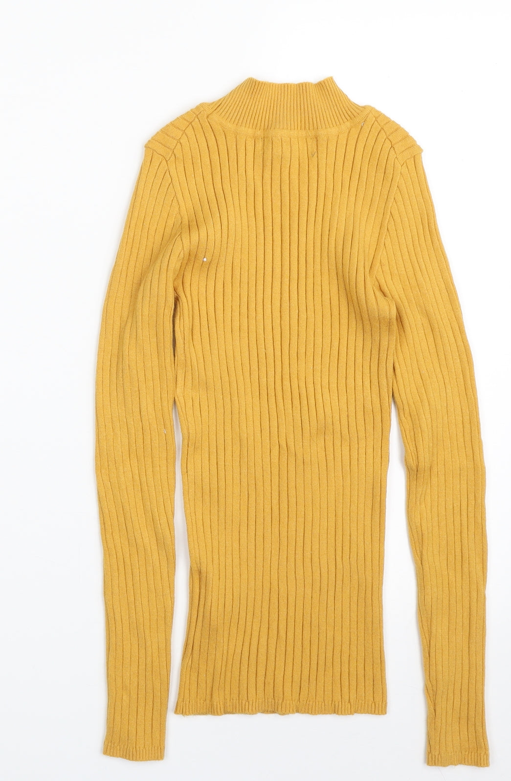 Primark Womens Yellow High Neck  Viscose Pullover Jumper Size 4   - Size 4-6