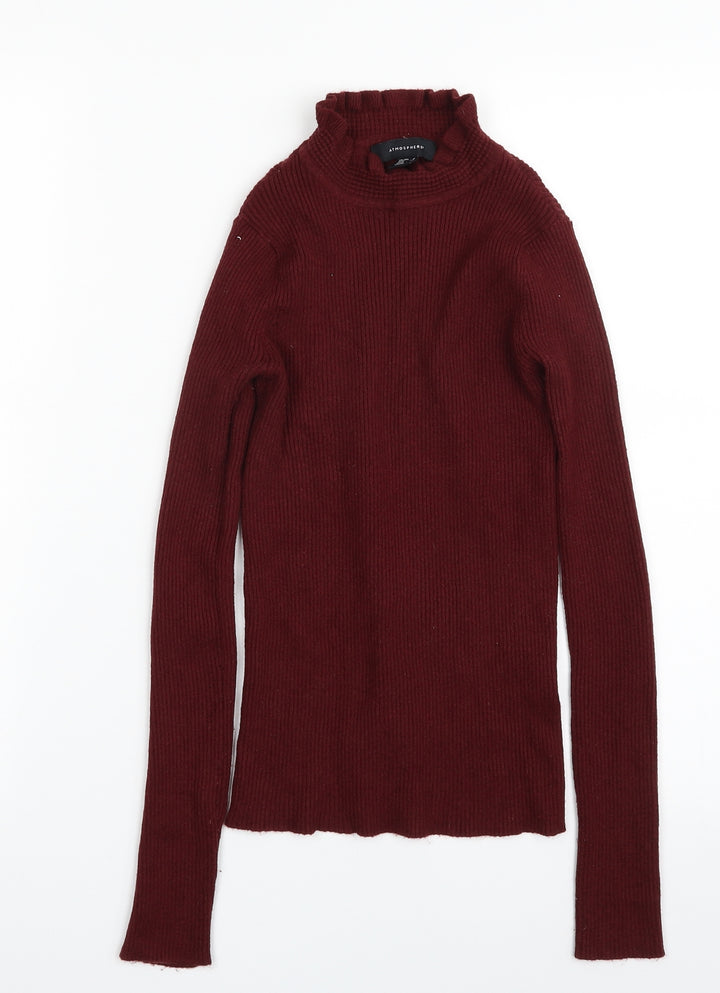 Atmosphere Womens Purple High Neck Viscose Pullover Jumper Size 8