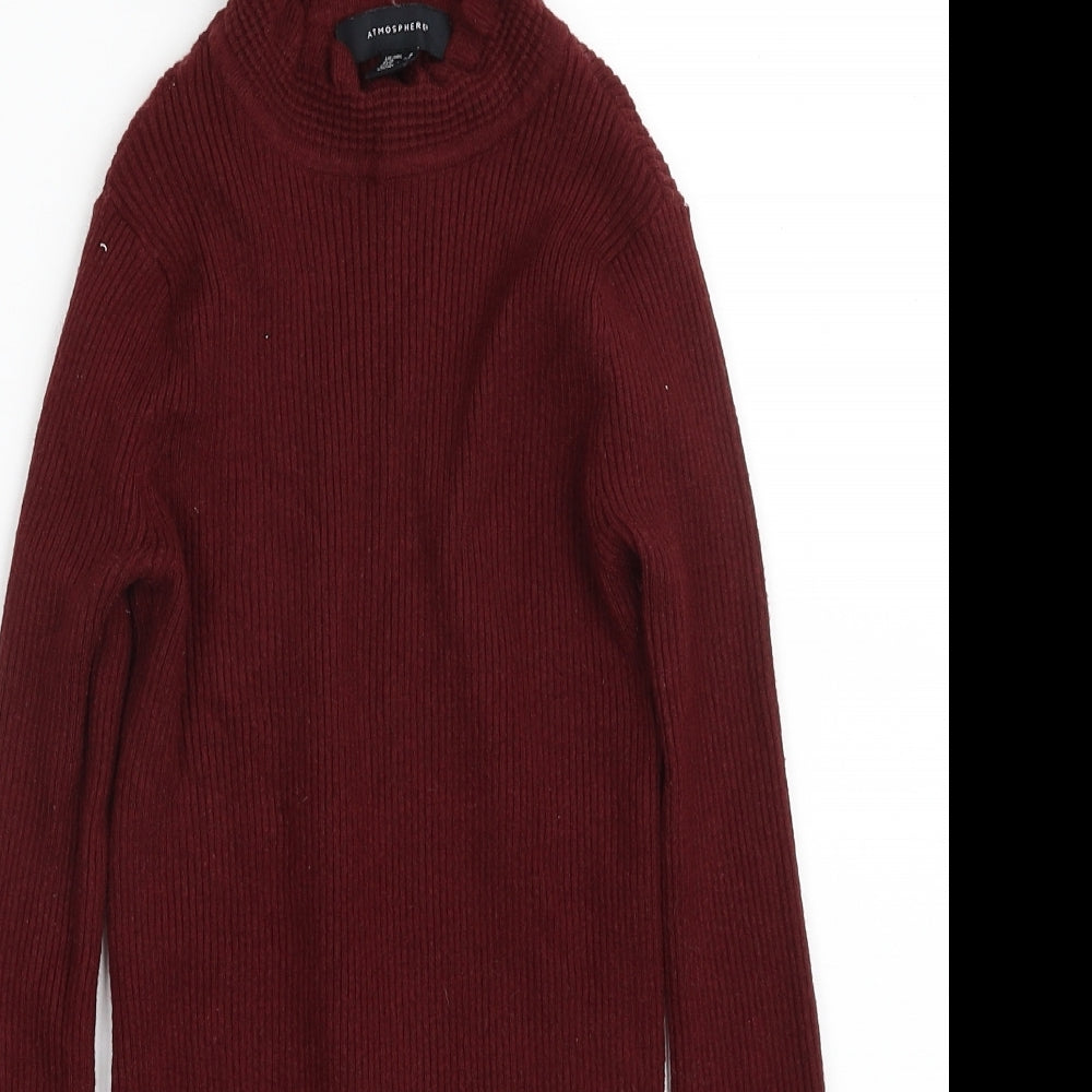 Atmosphere Womens Purple High Neck  Viscose Pullover Jumper Size 8