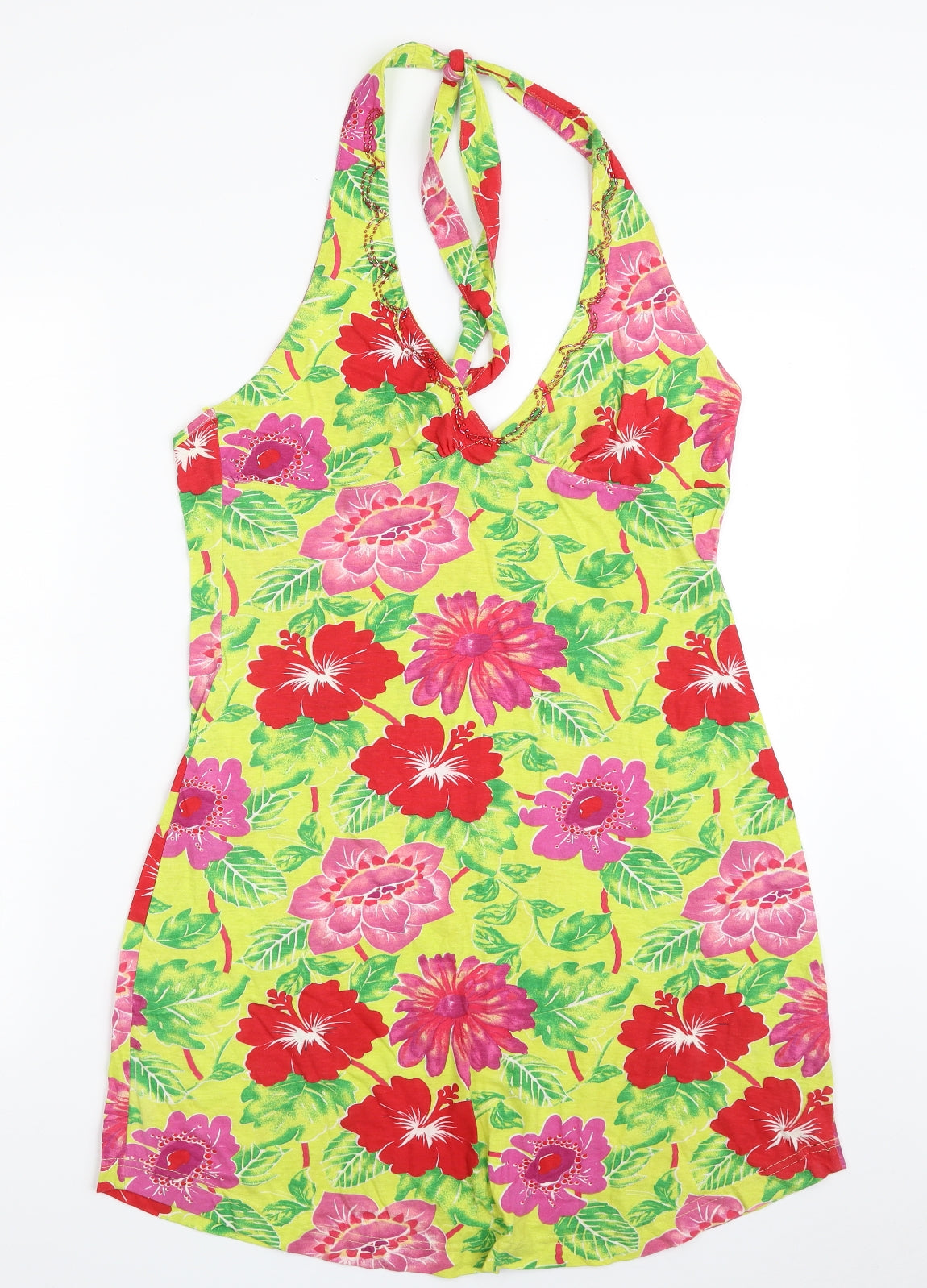 Atmosphere Womens Multicoloured Floral 100% Cotton Shift  Size 12  Halter Pullover - Size 12-14