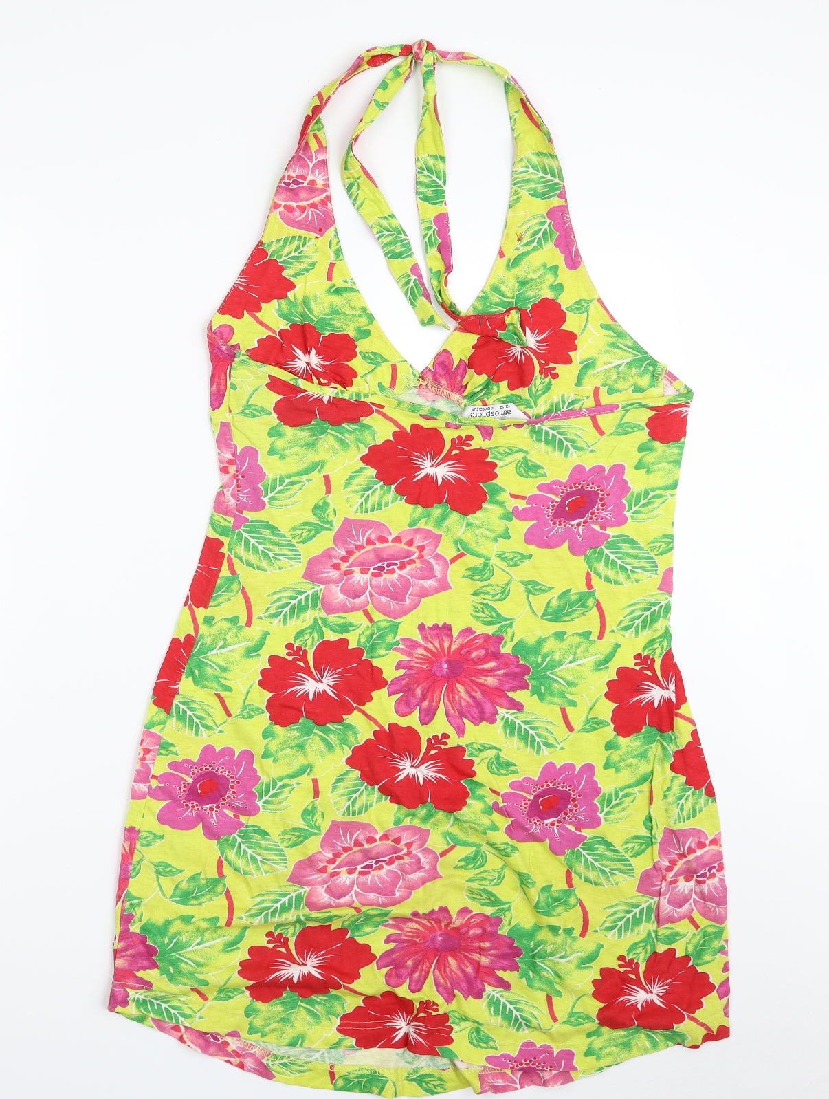 Atmosphere Womens Multicoloured Floral 100% Cotton Shift  Size 12  Halter Pullover - Size 12-14