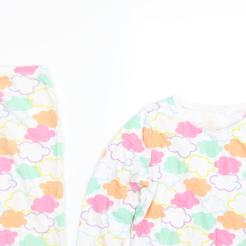 George Girls Multicoloured Solid 100% Cotton Top Pyjama Set Size 6-7 Years  Pullover - Cloud