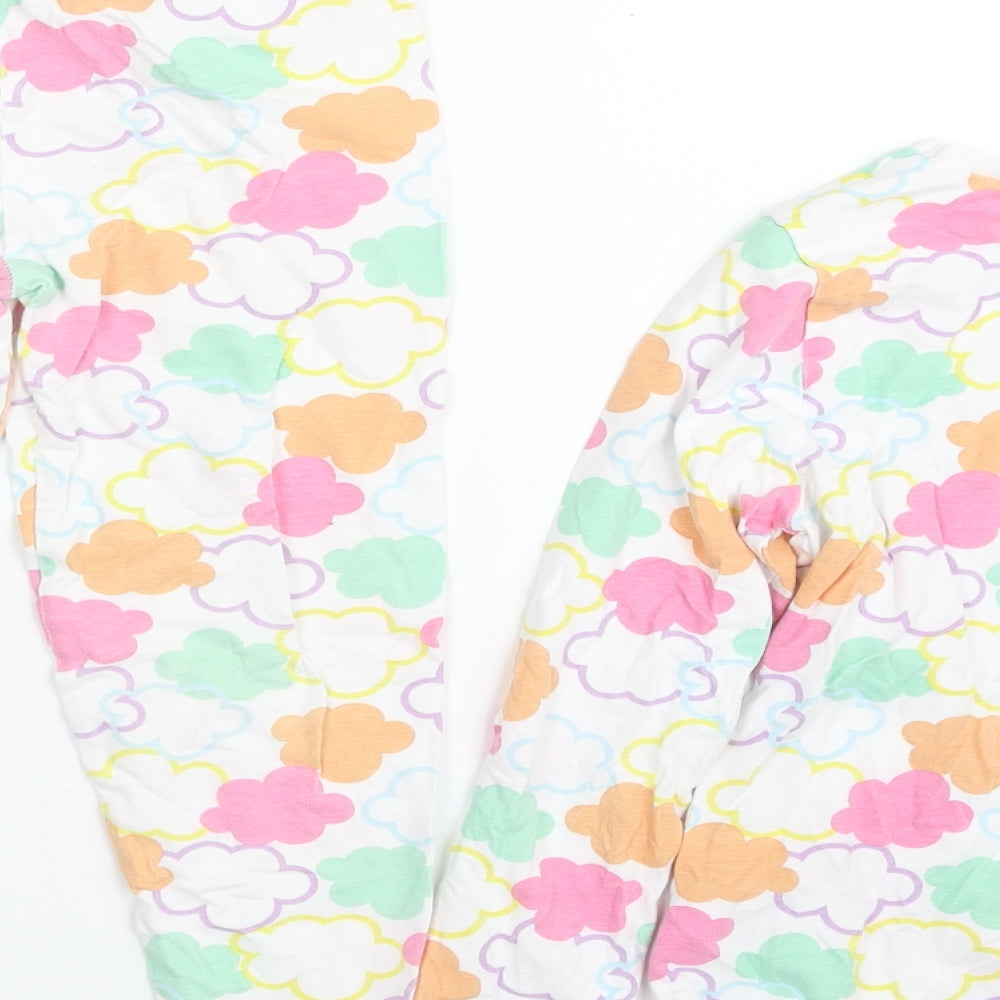 George Girls Multicoloured Solid 100% Cotton Top Pyjama Set Size 6-7 Years  Pullover - Cloud