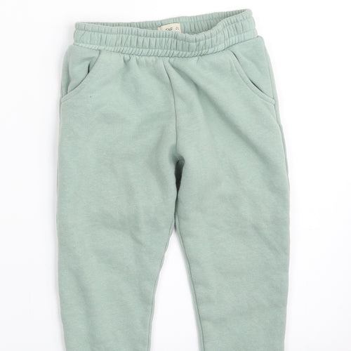 F&F Girls Green  Cotton Jogger Trousers Size 3-4 Years  Regular