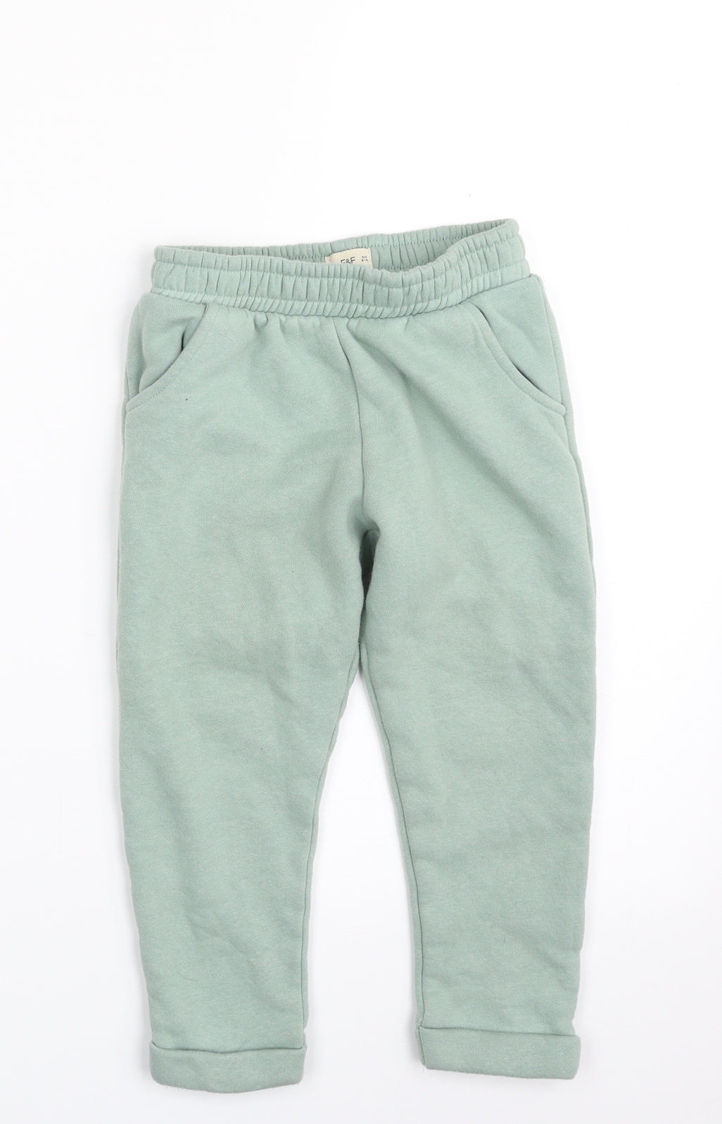 F&F Girls Green  Cotton Jogger Trousers Size 3-4 Years  Regular
