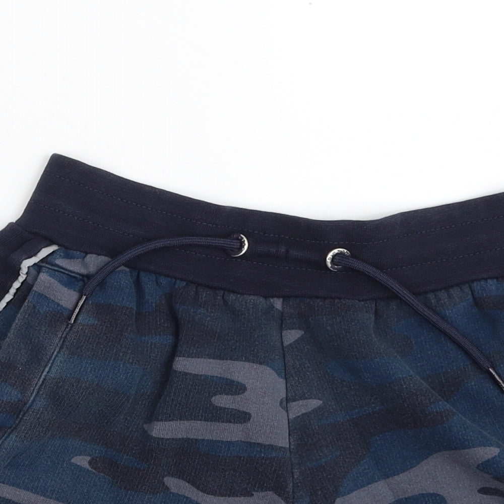 Ripstop Boys Blue Camouflage Cotton Sweat Shorts Size M  Regular Drawstring