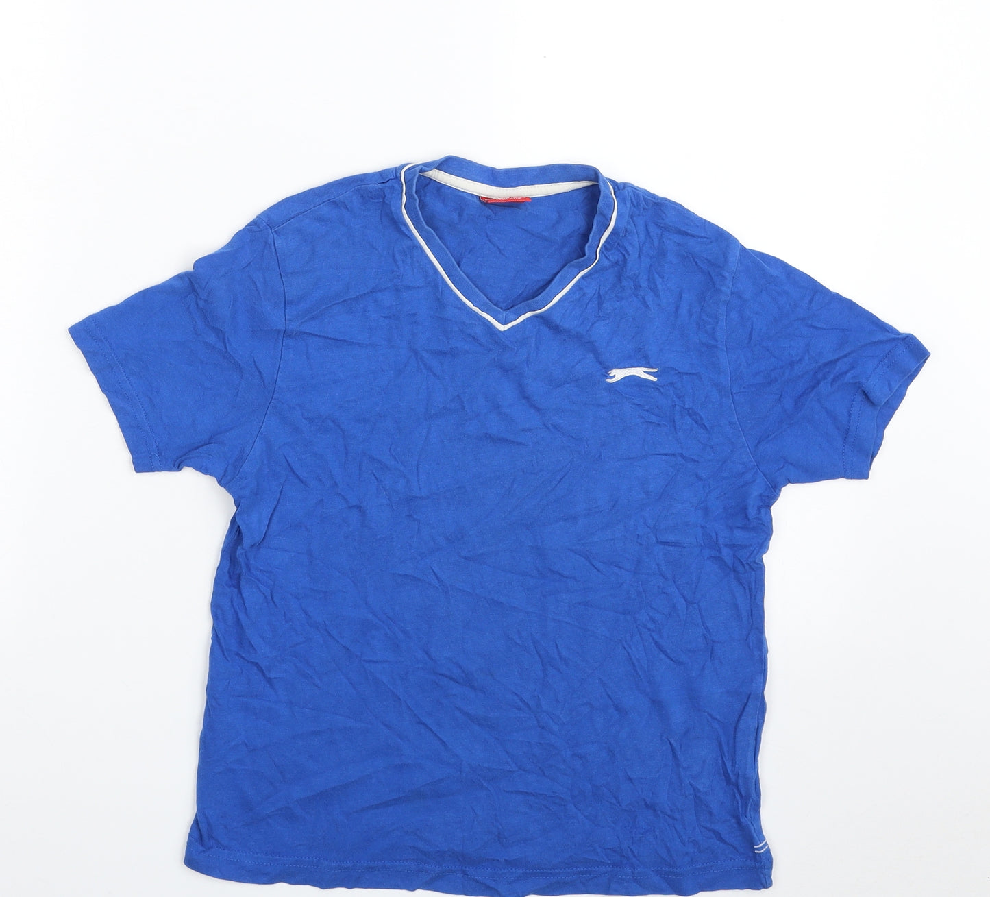 Slazenger Boys Blue  100% Cotton Pullover T-Shirt Size 11-12 Years V-Neck Pullover
