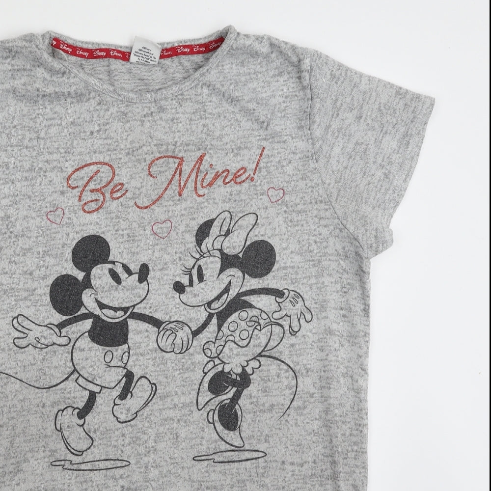 TU Womens Grey Solid Polyester Top Nightshirt Size 14   - Be mine