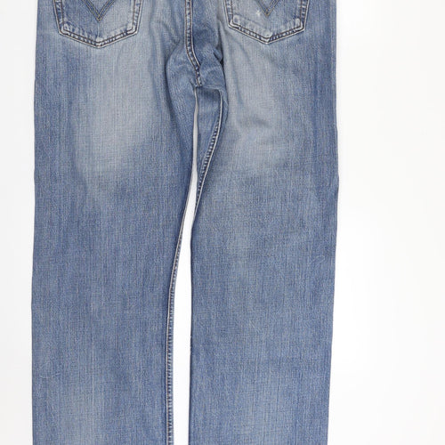 Levi's Mens Blue  Cotton Straight Jeans Size 36 in L34 in Regular Button