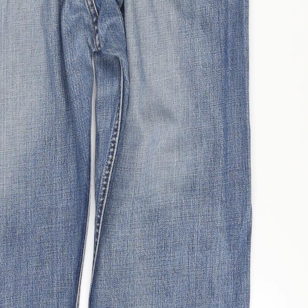Levi's Mens Blue  Cotton Straight Jeans Size 36 in L34 in Regular Button