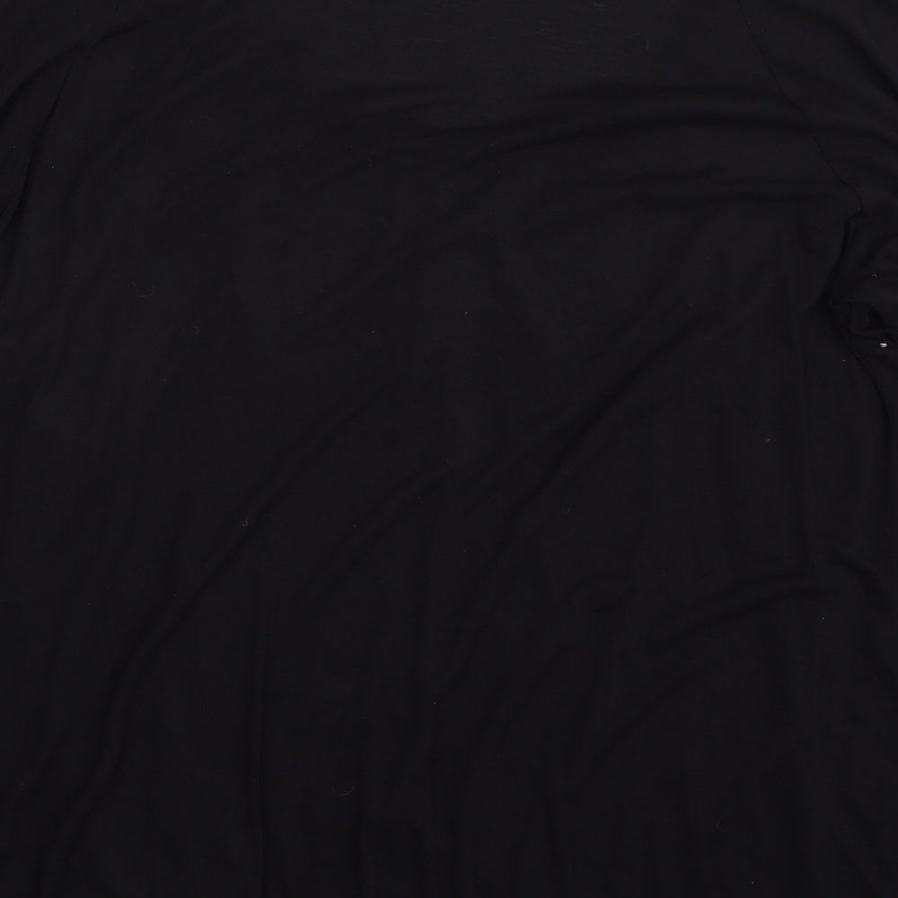 Monsoon Womens Black  Viscose Basic T-Shirt Size 22 Scoop Neck