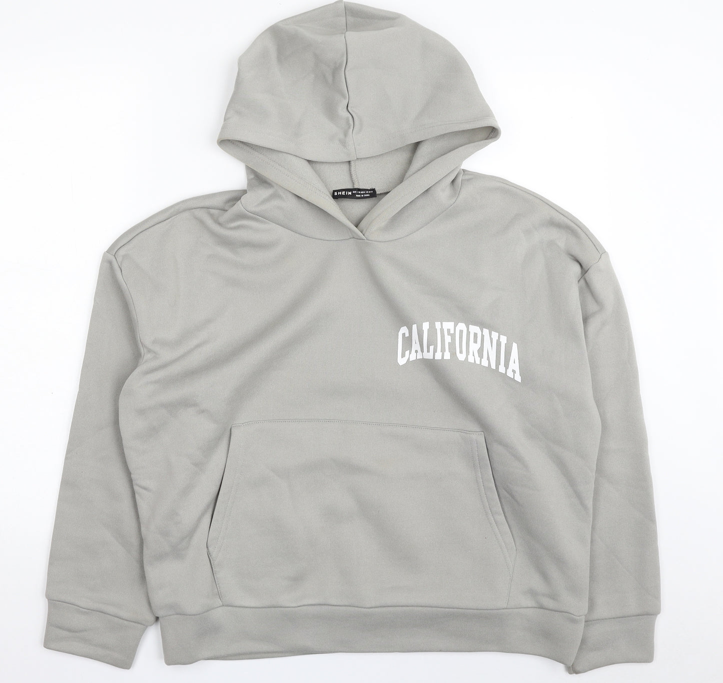 SheIn Womens Grey  100% Polyester Pullover Hoodie Size L  Pullover - California