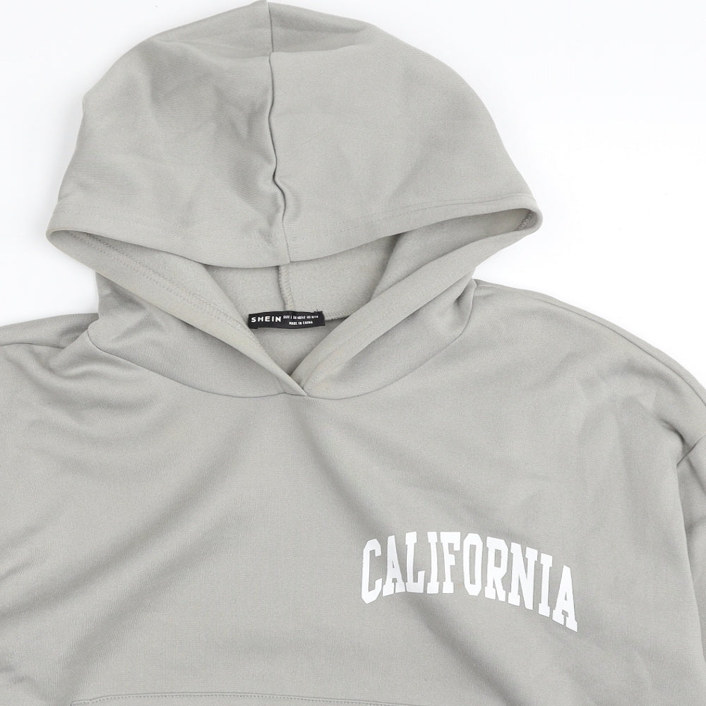 SheIn Womens Grey  100% Polyester Pullover Hoodie Size L  Pullover - California
