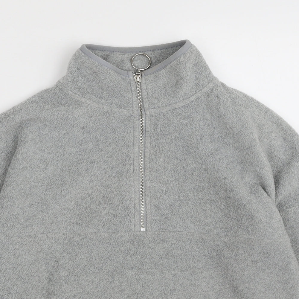 Primark Womens Grey  100% Polyester Pullover Sweatshirt Size 6  Zip - Size 6-8
