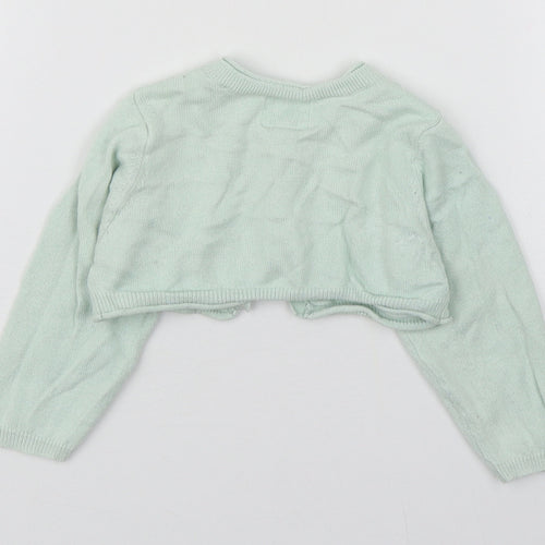 Marks and Spencer  Green  Cotton Cardigan Jumper Size 6-9 Months  Button - Cropped