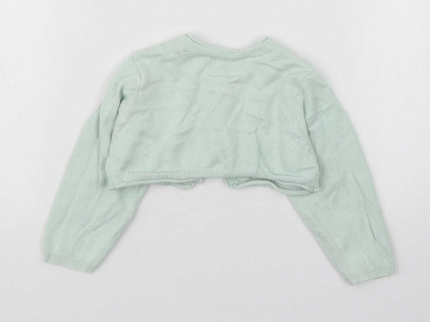 Marks and Spencer  Green  Cotton Cardigan Jumper Size 6-9 Months  Button - Cropped