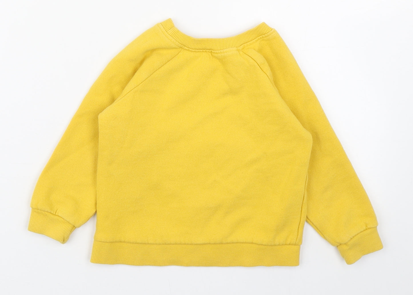 Dunnes Stores Boys Yellow  Cotton Pullover Jumper Size 18-24 Months   - Zebra