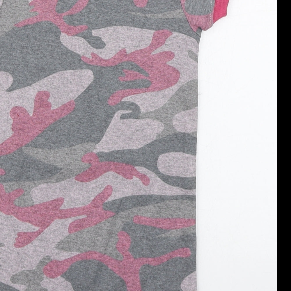 Treasure Island Girls Multicoloured Camouflage Cotton Babygrow One-Piece Size 18 Months  Button - Skull