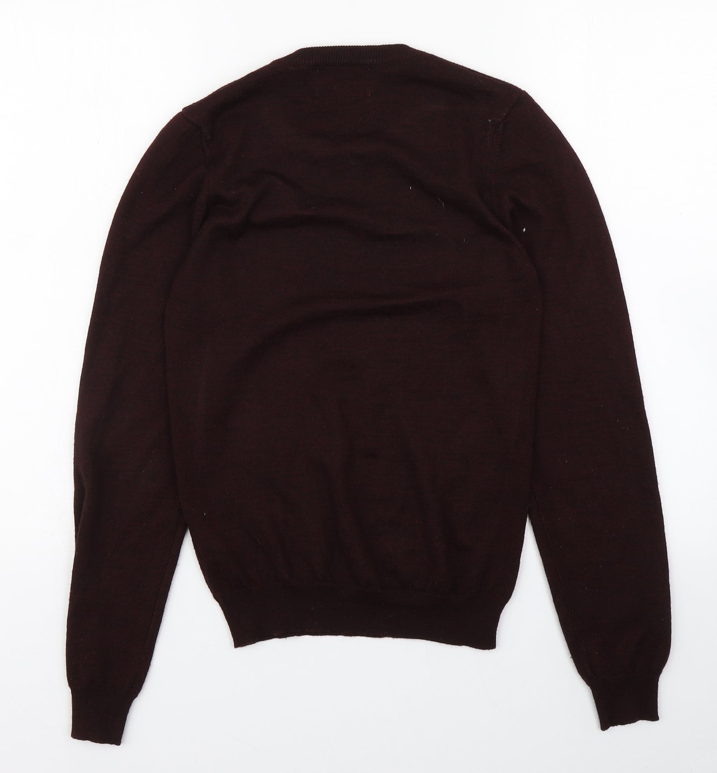 Topman Mens Brown Round Neck  Wool Pullover Jumper Size XS