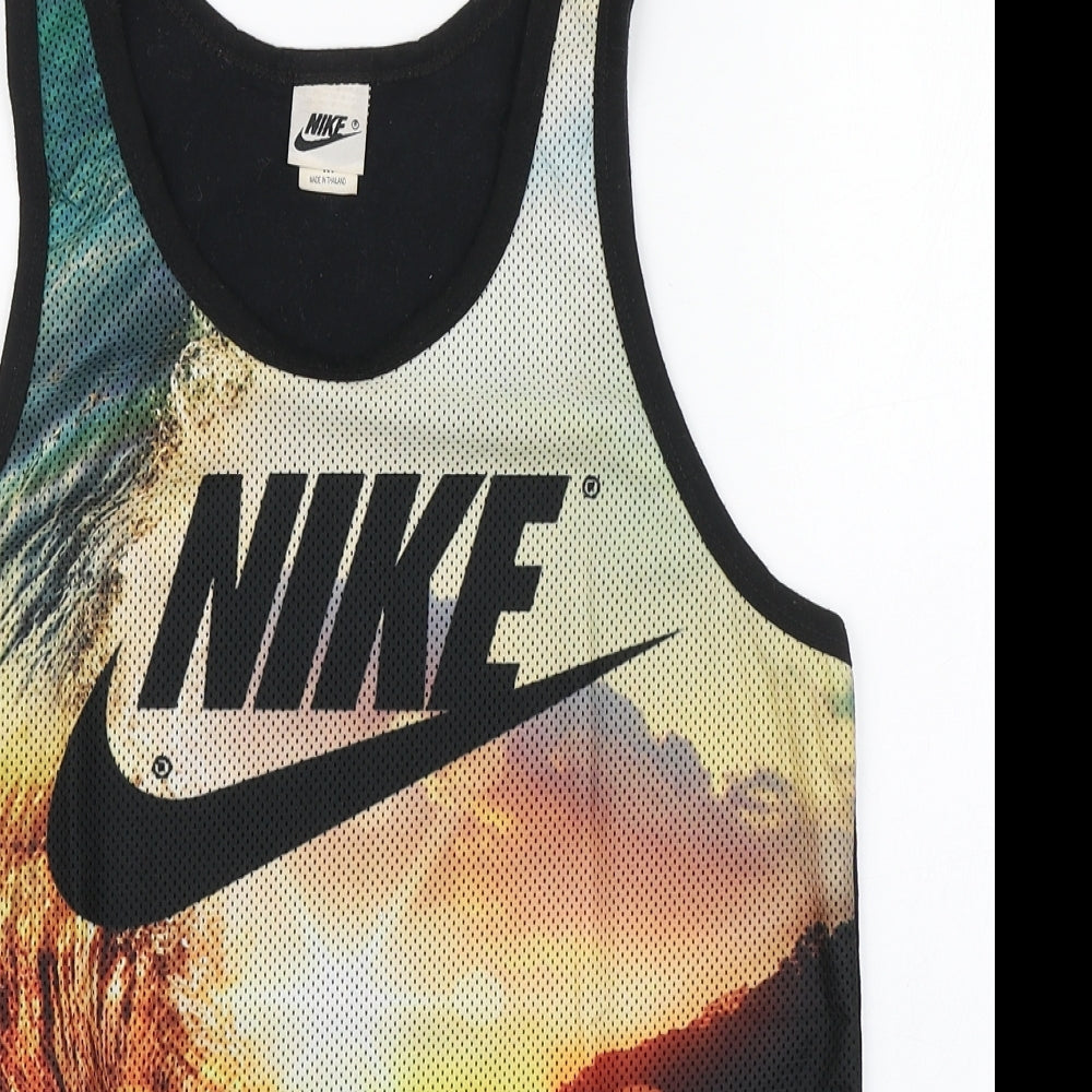 Nike Mens Multicoloured  Cotton Basic Tank Size M Scoop Neck Pullover