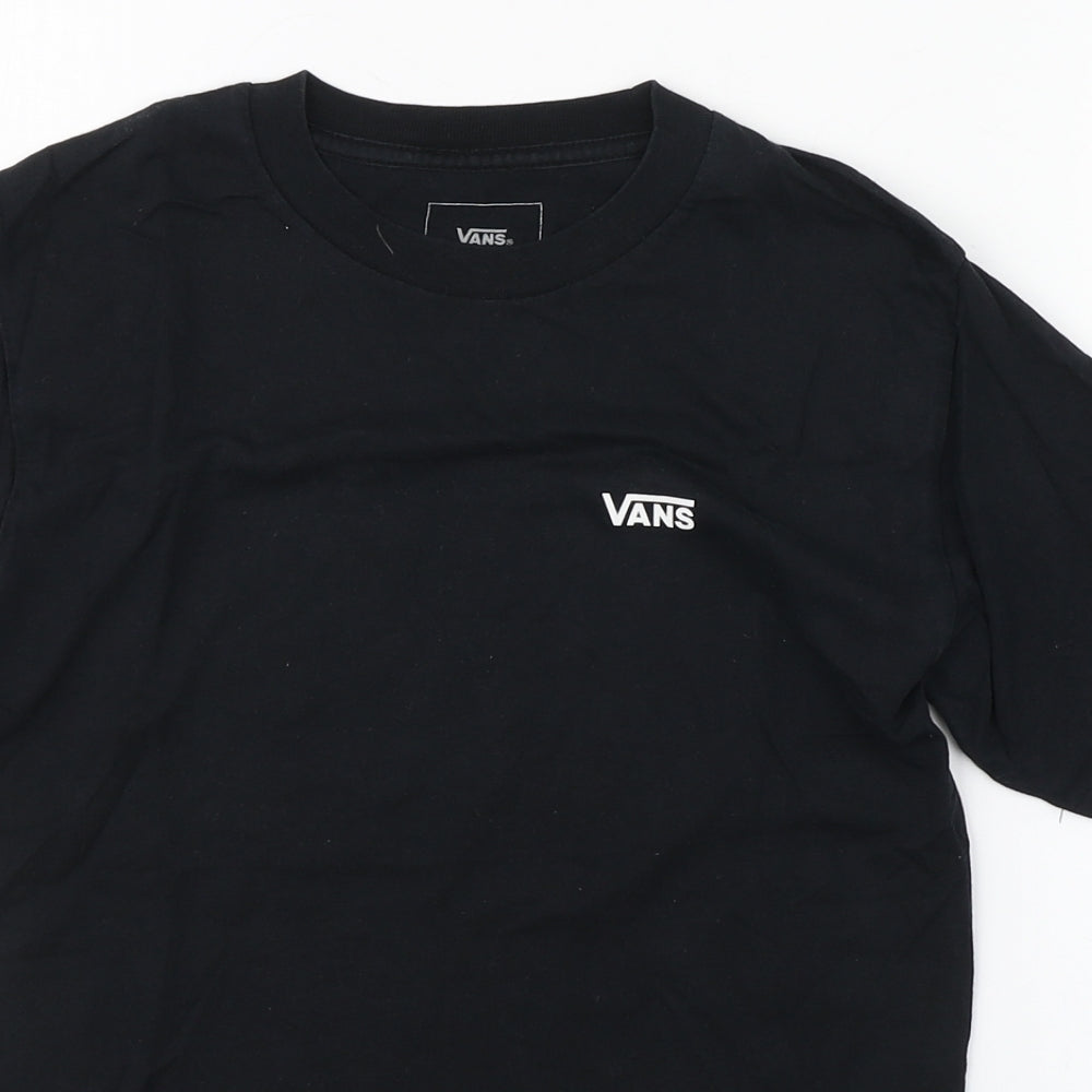 VANS Mens Black  Cotton  T-Shirt Size XS Round Neck