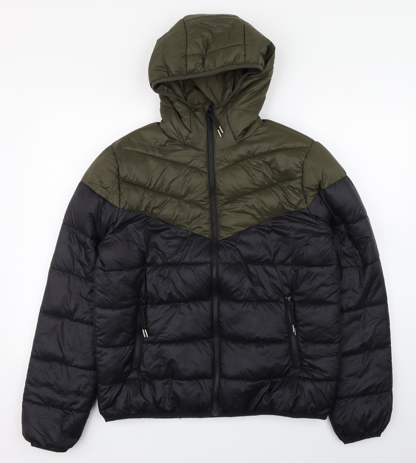 Primark Mens Black   Puffer Jacket Coat Size M  Zip