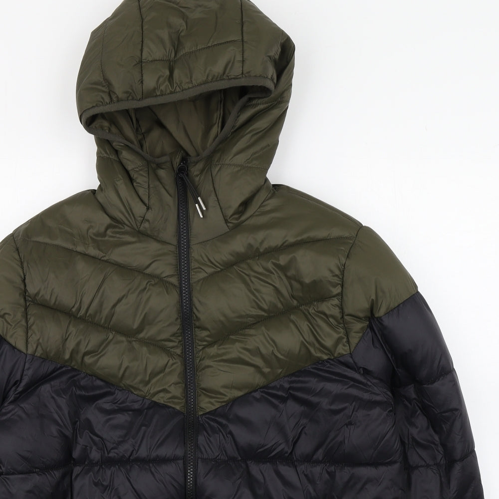 Primark Mens Black   Puffer Jacket Coat Size M  Zip