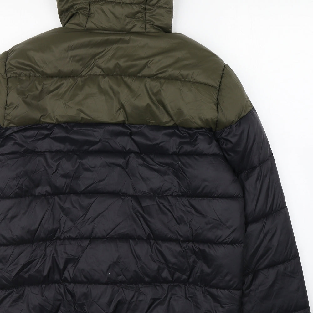 Primark Mens Black   Puffer Jacket Coat Size M  Zip