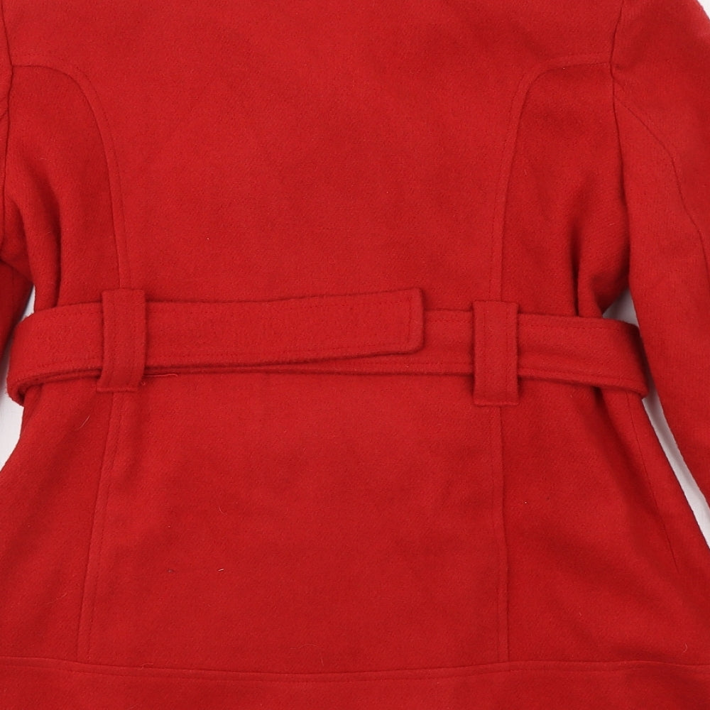 Preworn Womens Red   Pea Coat Coat Size 14  Button