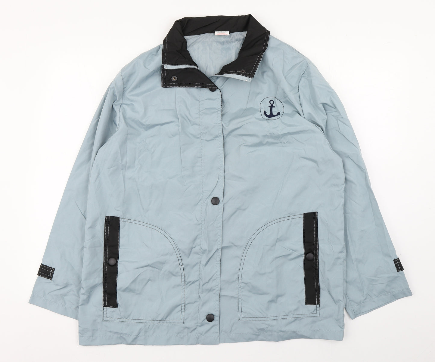 Anne De Lancay Womens Blue   Windbreaker Coat Size M  Zip