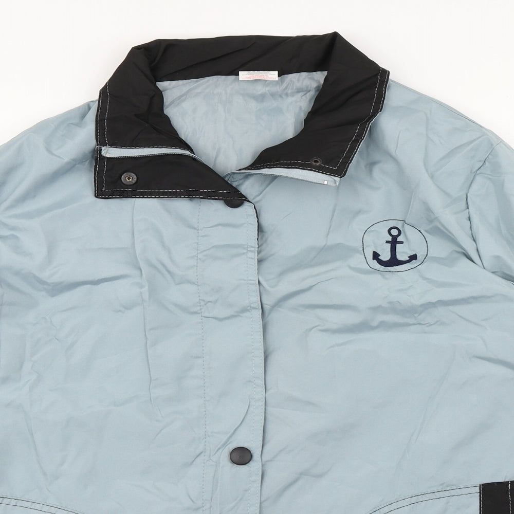 Anne De Lancay Womens Blue   Windbreaker Coat Size M  Zip