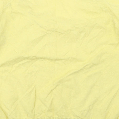 George Womens Yellow  Cotton Basic Blouse Size 14 Scoop Neck