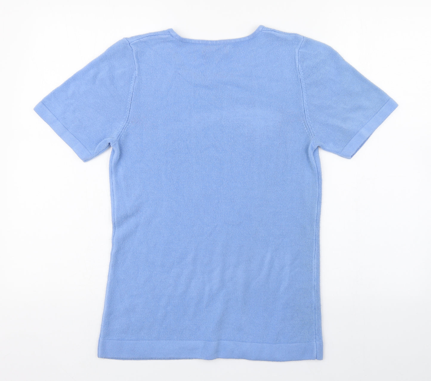 Papaya Womens Blue Round Neck  Acrylic Pullover Jumper Size 10