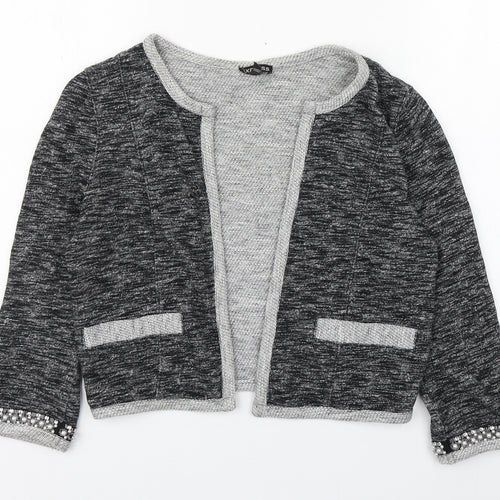 Express Womens Grey Round Neck  Cotton Cardigan Jumper Size XS