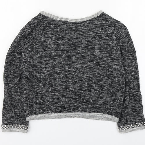 Express Womens Grey Round Neck  Cotton Cardigan Jumper Size XS