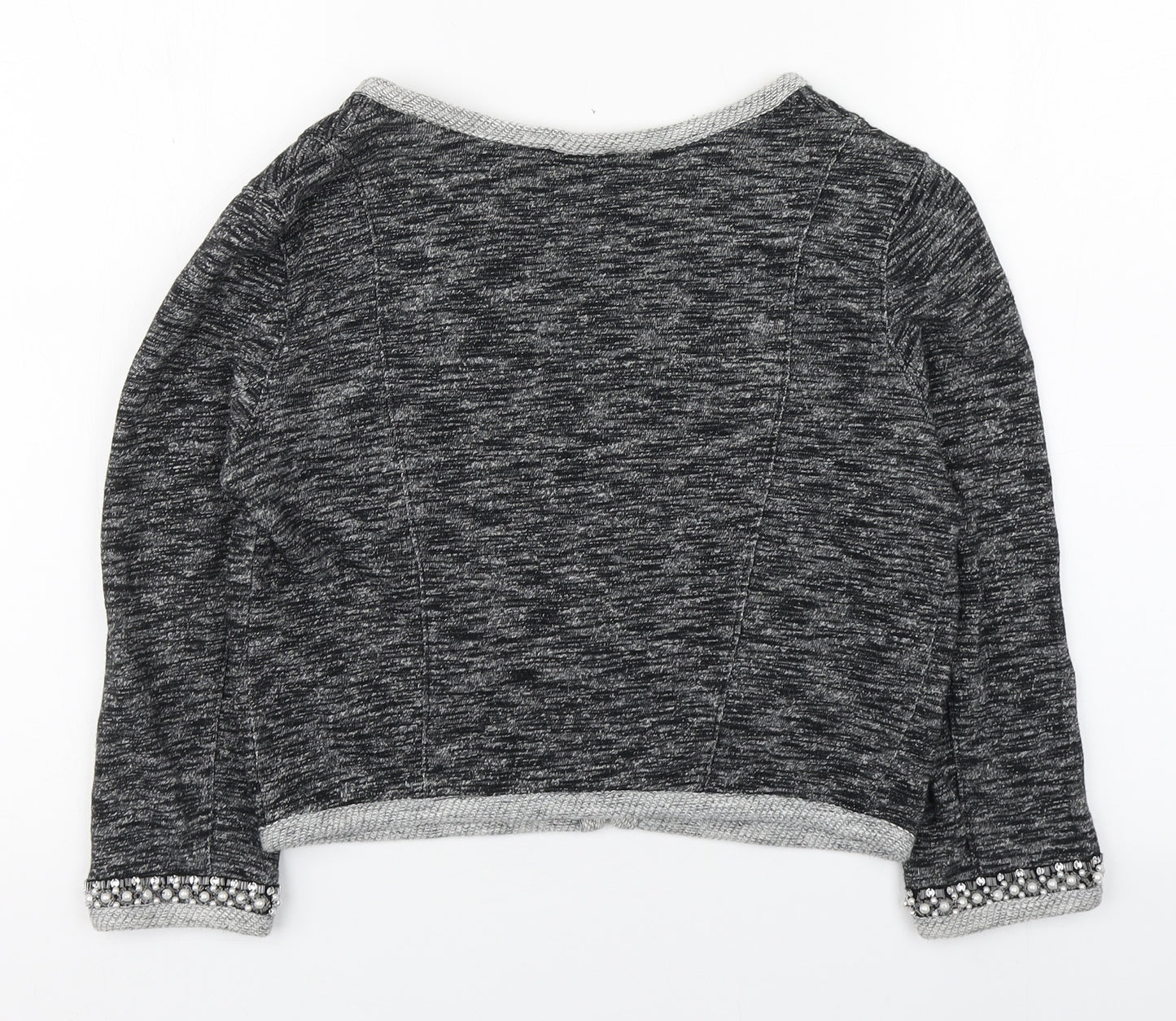 Express Womens Grey Round Neck  Cotton Cardigan Jumper Size XS