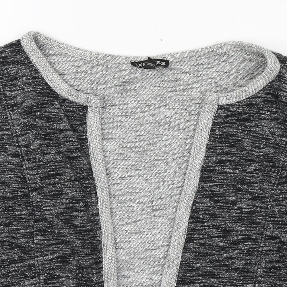 Express Womens Grey Round Neck  Cotton Cardigan Jumper Size XS